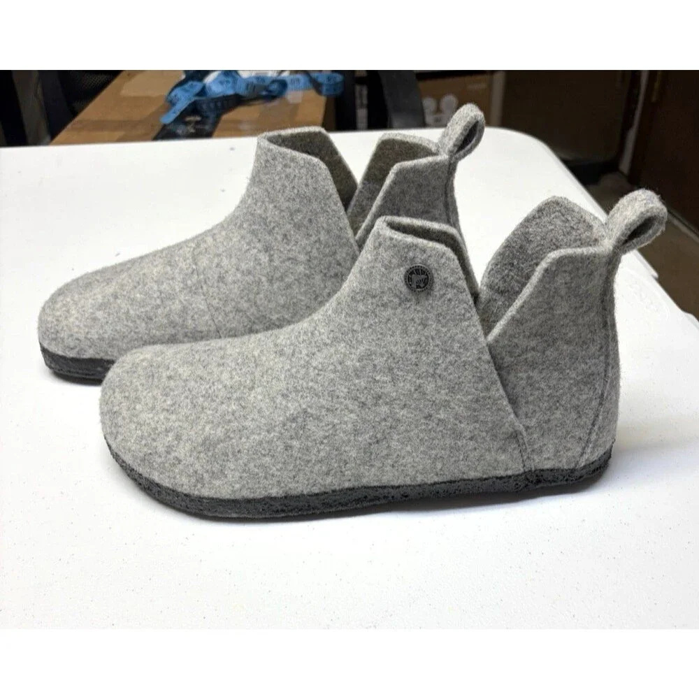 Birkenstock Andermatt 80% Wool Felt Booties Gray Men’s Size 8 Women’s 10 NIB